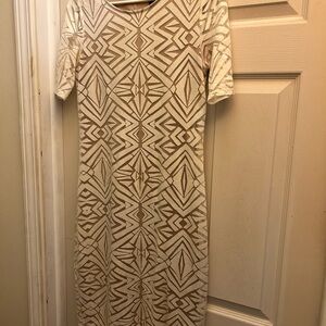 Apt. 9 Beige & White Geometric Dress